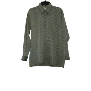 Cambridge Men Long Sleeve Dress Shirts L Green